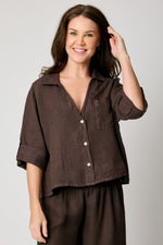 V-neck One Pocket Roll Up Sleeve (7 Colors)