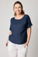 Button Back Linen Top (9 Colors)