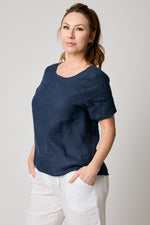 Button Back Linen Top (9 Colors)
