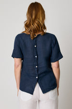 Button Back Linen Top (9 Colors)