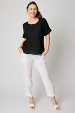 Button Back Linen Top (9 Colors)