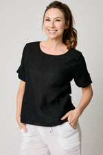 Button Back Linen Top (9 Colors)