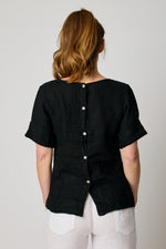 Button Back Linen Top (9 Colors)
