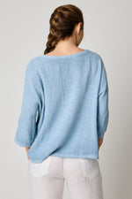 Open Weave 3/4 Sleeve Pocket Top (3 Colors)