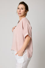 Basket Weave V-Neck Tee (4 Colors)