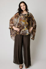 Flowing Silk Marble Chocolate Top Italian Silk