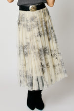 Floral Tulle Skirt Gunmetal