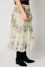 Floral Tulle Skirt Gunmetal