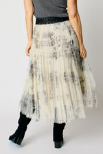 Floral Tulle Skirt Gunmetal