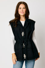 Sleeveless Rhinestone Vest (3 Colors) - Jacqueline B Clothing