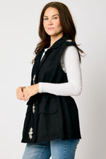 Sleeveless Rhinestone Vest (3 Colors) - Jacqueline B Clothing