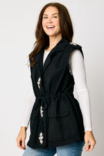 Sleeveless Rhinestone Vest (3 Colors) - Jacqueline B Clothing