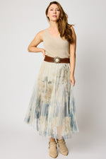 Floral Tulle Skirt Navy
