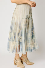 Floral Tulle Skirt Navy
