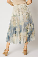 Floral Tulle Skirt Navy