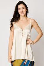 Gold Trim Satin Tank (3 Colors)