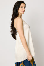 Gold Trim Satin Tank (3 Colors)