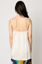Gold Trim Satin Tank (3 Colors)