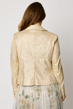 Liquid Gold Faux Leather Jacket - Jacqueline B Clothing