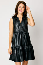 Faux Leather Dress - Jacqueline B Clothing