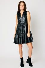 Faux Leather Dress - Jacqueline B Clothing