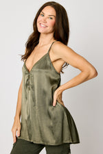 Gold Trim Satin Tank (3 Colors)