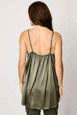 Gold Trim Satin Tank (3 Colors)
