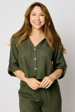 V-neck One Pocket Roll Up Sleeve (10 Colors)