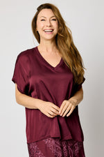 Satin V-Neck Tee (4 Colors)