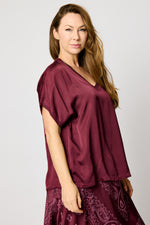 Satin V-Neck Tee (4 Colors)