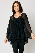Italian Silk Gather Front Top #32 (3 Colors)