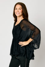Italian Silk Gather Front Top #32 (3 Colors)