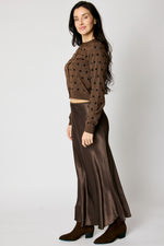 Bias Cut Satin Skirt