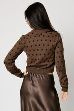 Brown Polka Dot Cardigan - Jacqueline B Clothing