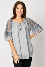 Italian Silk Lace Trim Top #22 - Jacqueline B Clothing