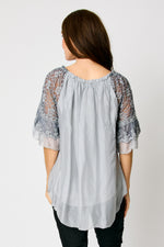 Italian Silk Lace Trim Top #22 - Jacqueline B Clothing