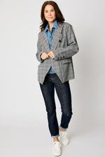 Plaid Jacket with Zip-Out Denim Insert