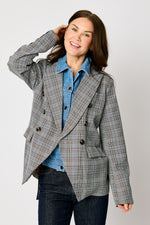 Plaid Jacket with Zip-Out Denim Insert