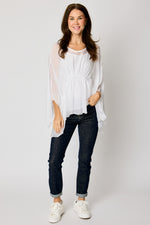 Italian Silk Gather Front Top #32 (3 Colors)