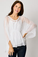 Italian Silk Gather Front Top #32 (3 Colors)