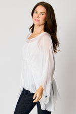 Italian Silk Gather Front Top #32 (3 Colors)