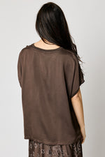 Satin V-Neck Tee (4 Colors)
