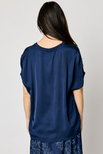 Satin V-Neck Tee (4 Colors)