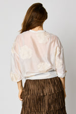 Sheer Floral  Embroidered Blouse