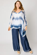 Blue Tye Dye Italian Silk #71