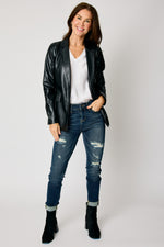 Faux Leather Blazer (2 Colors) - Jacqueline B Clothing