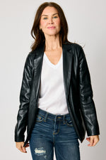 Faux Leather Blazer (2 Colors) - Jacqueline B Clothing