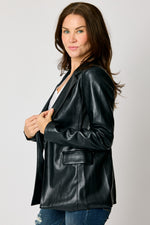 Faux Leather Blazer (2 Colors) - Jacqueline B Clothing