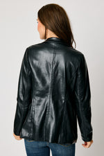 Faux Leather Blazer (2 Colors) - Jacqueline B Clothing
