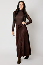 Suede Skirt Chocolate